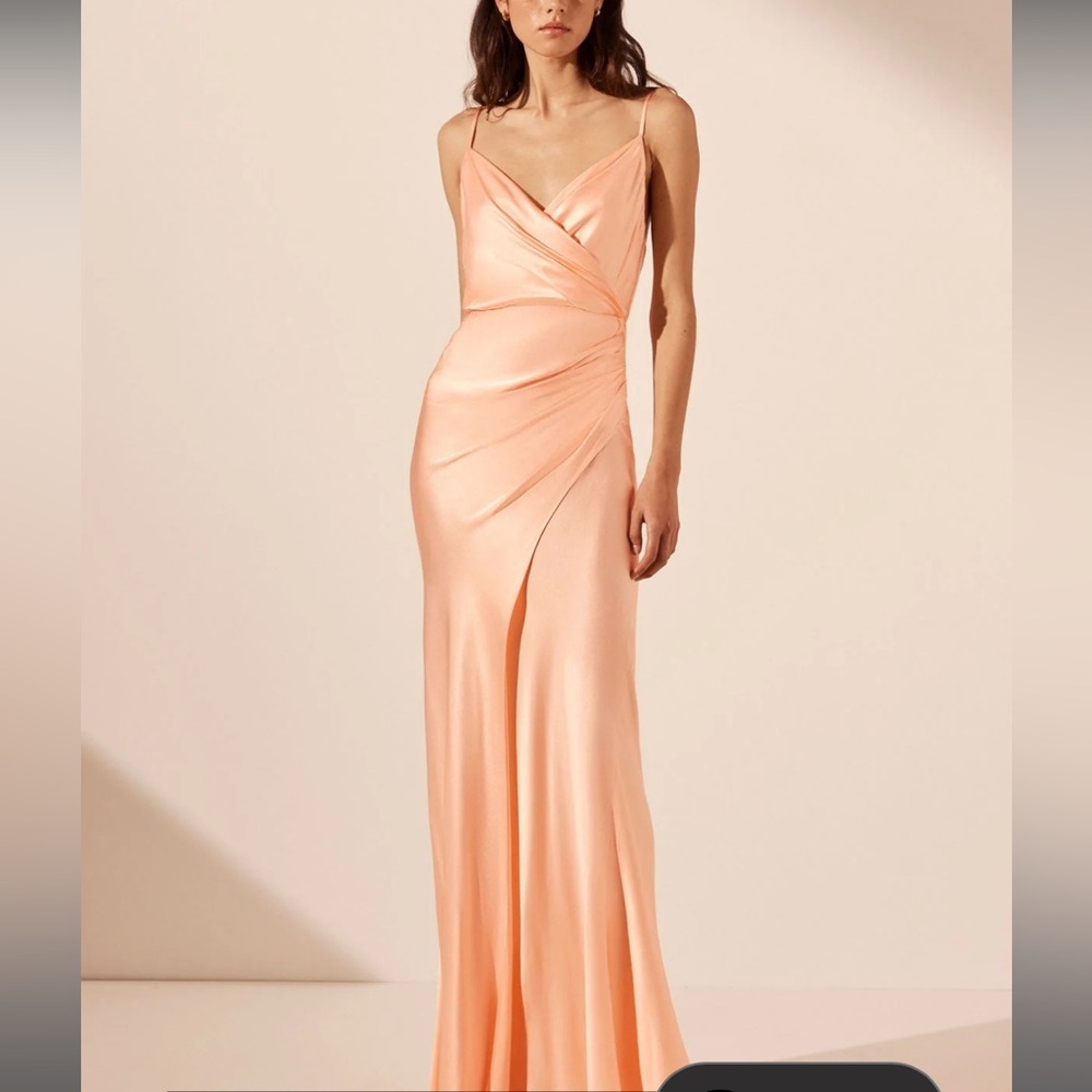 La Lune Cross Draped Maxi Dress - Peach